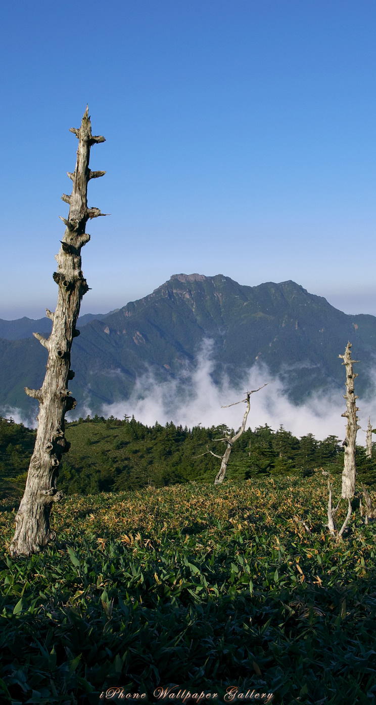 iOS 7-iPhone5用高画質壁紙「雲湧く石鎚山」