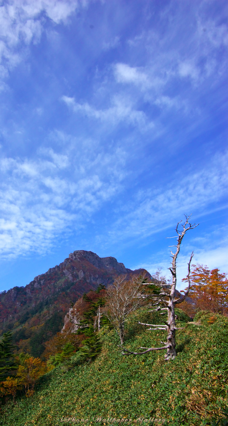 iOS 7-iPhone5用高画質壁紙「石鎚山秋空」