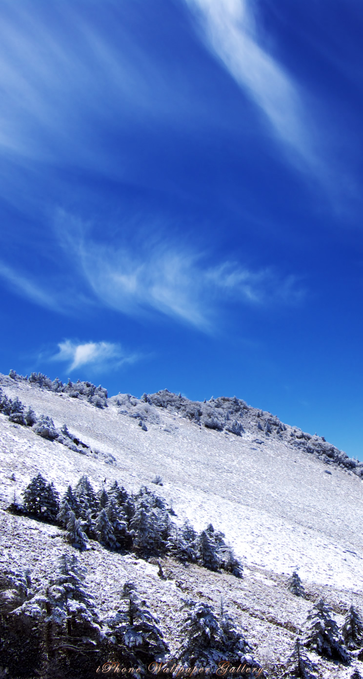 iOS 7-iPhone5用高画質壁紙「瓶ヶ森初雪」