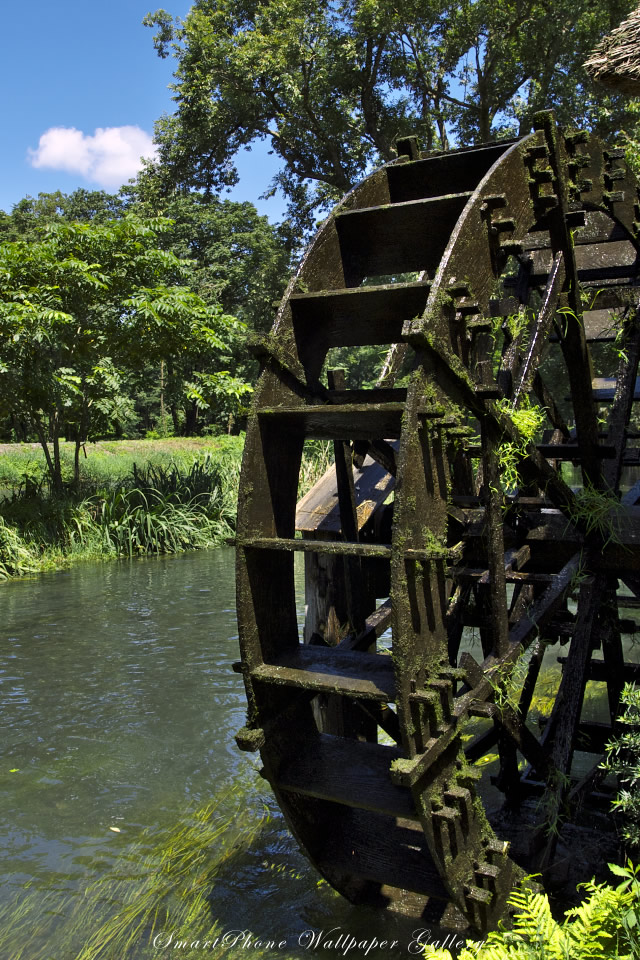 iPhone用高画質壁紙「水車-Water Wheel」